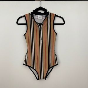 Burberry striped one piece swimsuit sz-14Y